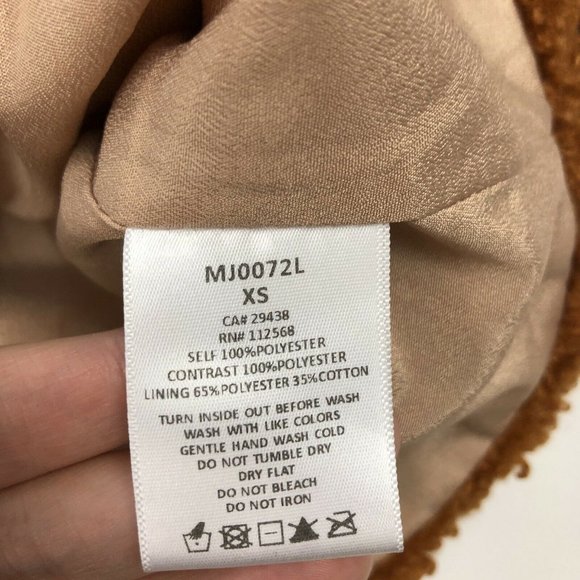 Miss Me Orange and Brown Teddy Jacket Cozy Chic - Picture 5 of 7